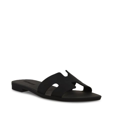 Black Steve Madden Hadyn-j Women's Slides | PH 2379CBH